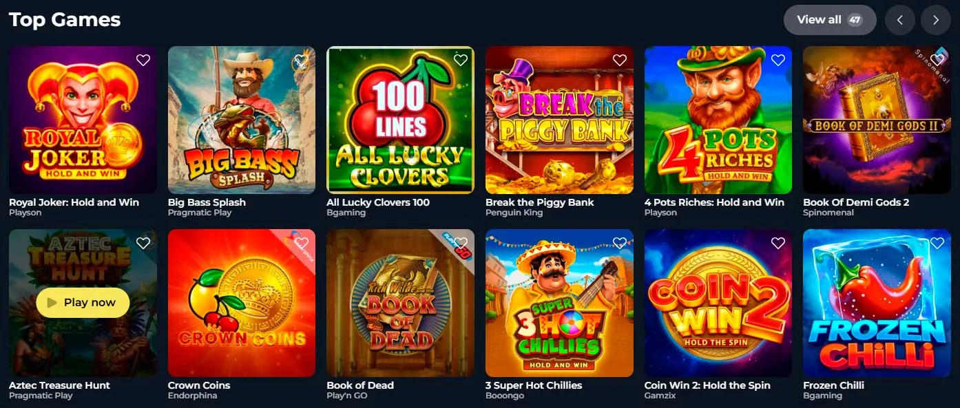 Top-Spiele Felix Casino